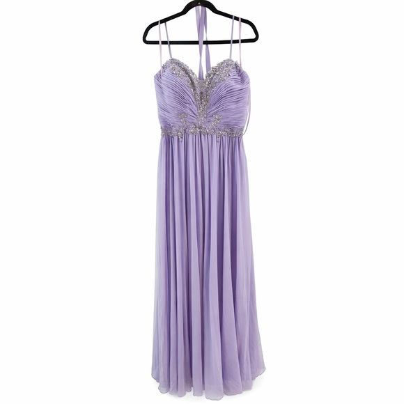 Fiesta Fashion Dresses & Skirts - FIESTA Lavender Prom Dress Sequin Chiffon Formal Gown Lace Up Back L